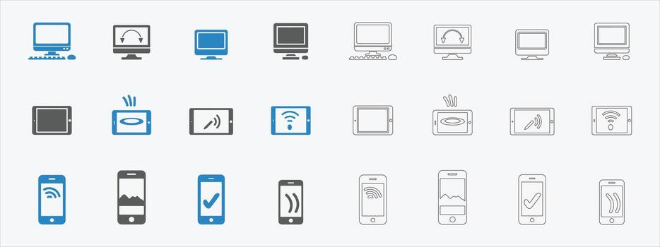 Modern Technology Icons Simple and Elegant for Web and Apps vector