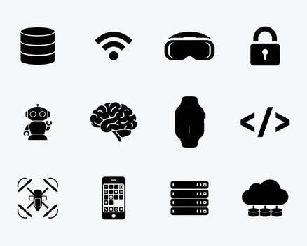 Modern Technology Icons Minimal and Versatile Style vector