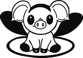 adorable piglet icon on white background. vector