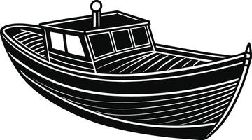 boat on white background art. vector
