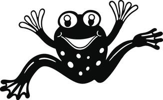 happy jumping frog icon on white background art. vector