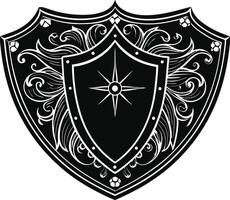 shield with a shield art. vector