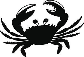 funny dancing crab silhouette on white background. vector