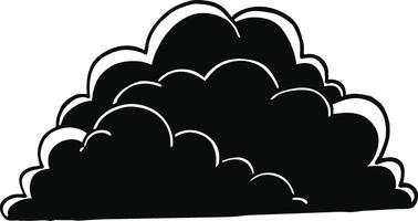 fluffy cloud silhouette on white background art vector