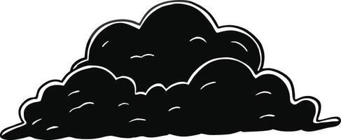 fluffy cloud silhouette on white background. vector