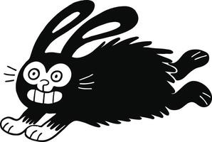 funny running rabbit icon on white background art. vector