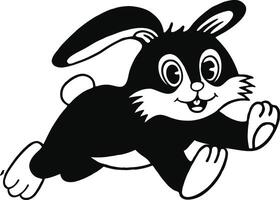 funny running rabbit icon on white backgroud. vector