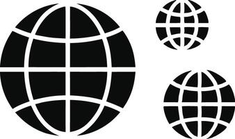 globe icons set art. vector