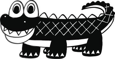 silly crocodile icon on white background art. vector