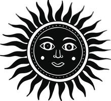 happy sun icon on white background art. vector