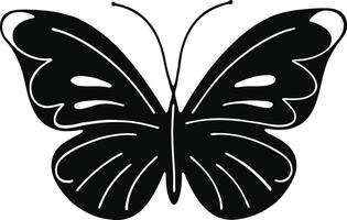 graceful butterfly silhouette on white background. vector