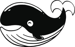 friendly whale icon on white background. vector