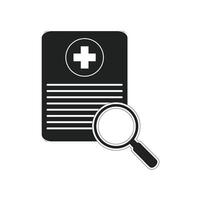 Medical Records Analysis Icon and Healthcare Data Review vector