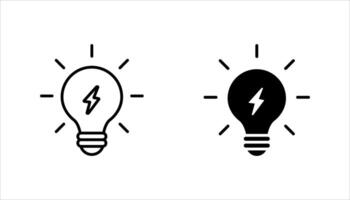 Lamp icon set. Light bulb icon vector