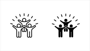 icon set of group of happy people. vector