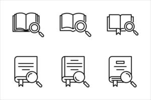 search book icon set, on white background. vector