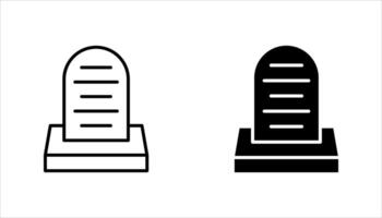 Tombstone icon set, on a white background. vector