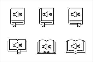 Audio book icon set. illustration on white background vector