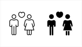 happy family icon set, on a white background. vector