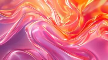 A vibrant, flowing abstract design with smooth, wavy textures in shades of pink and orange. photo