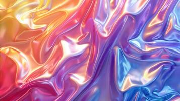 A vibrant, flowing abstract design with colorful, glossy textures. photo
