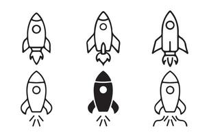 Set of startup related line icons vector