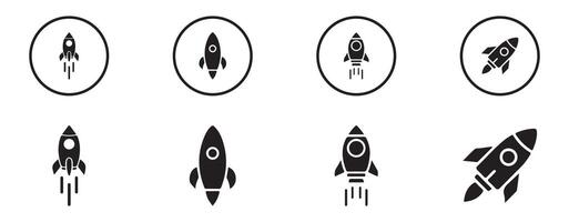 Performance icon. Rocket icon set vector