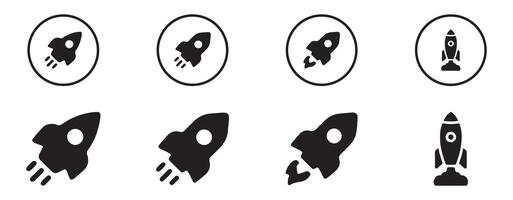 Creative business startup icon. Rocket symbol set. Start up sign. Illustration EPS 10 vector