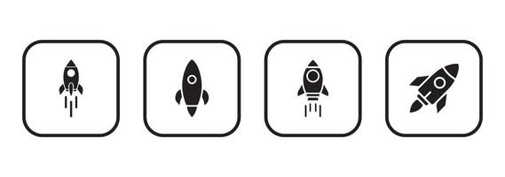 Startup icon rocket symbol collection vector