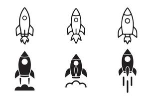 Spaceship icon symbol set. vector