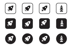 Creative business solution rocket icon set. Illustration EPS 10 vector