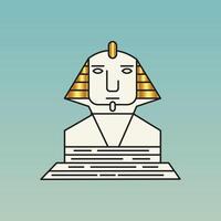 Sphinx of giza ancient egyptian pyramids, golden color schemes vector