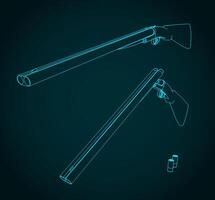 Double barrel shotgun vector