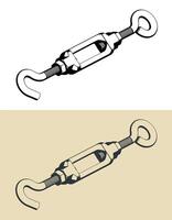 Turnbuckle stylized illustrations vector