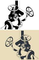 Globe valves close-up illustrations vector