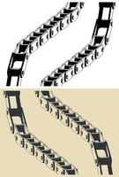 Conveyor chain close-up vector