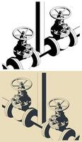 Globe valves close-up vector