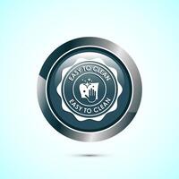 Easy cleaning icon design illustration. Clean surface icon sign symbol, Gray color round button design vector
