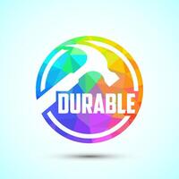 Durable icon, Durable logo badge for product design element, low poly style vector