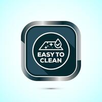 Easy cleaning icon design illustration. Clean surface icon sign symbol, Gray color shadow button design vector