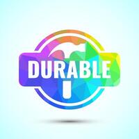 Durable icon design, Durable logo badge for product design, low poly style vector