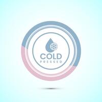 Cold pressed icon design illustration. Cold pressed label badge logo design template, Pastel color button design vector
