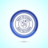 Easy cleaning icon design illustration. Clean surface icon sign symbol, Blue color button design vector