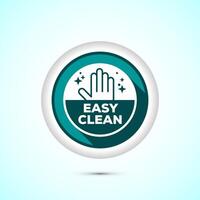 Easy cleaning icon design illustration. Clean surface icon sign symbol, Teal color shadow button design vector