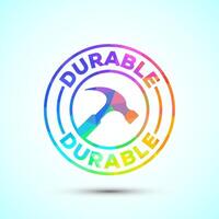 Durable icon design, Durable logo badge for product design element, low poly vector