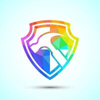 Durable icon illustration, Durable logo badge for product design element, low poly style vector