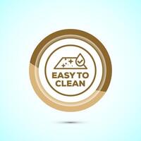 Easy cleaning icon design illustration. Clean surface icon sign symbol, Gold color button design vector