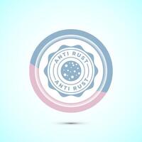 Anti rust icon design illustration. Anti oxidation sign, Rust resistant symbol, Pastel color button design vector
