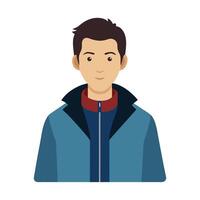 a flat illustration of men wearing a jacket blue color theme scheme combination vector