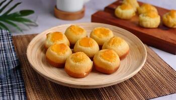 Kue nastar or pineapple tart. indonesian eid snack kue lebaran photo